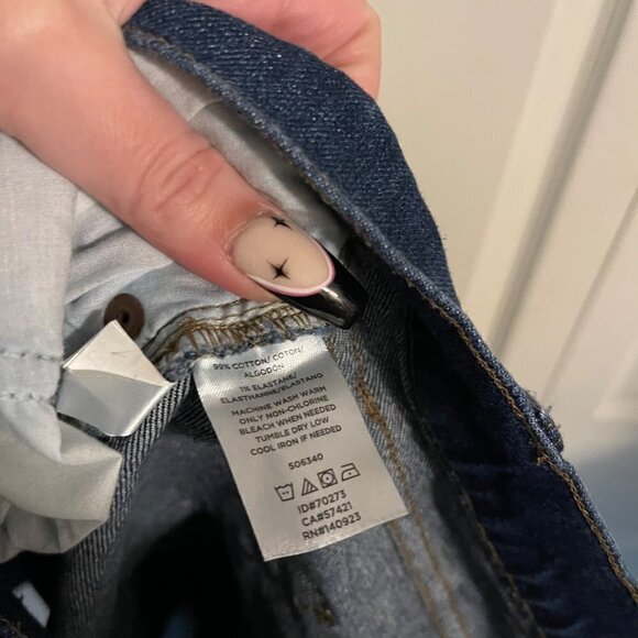 Ann Taylor LOFT Womens Blue Dark Wash Y2K Raw Hem Denim Mini Jean Skirt Size XL - Picture 5 of 6